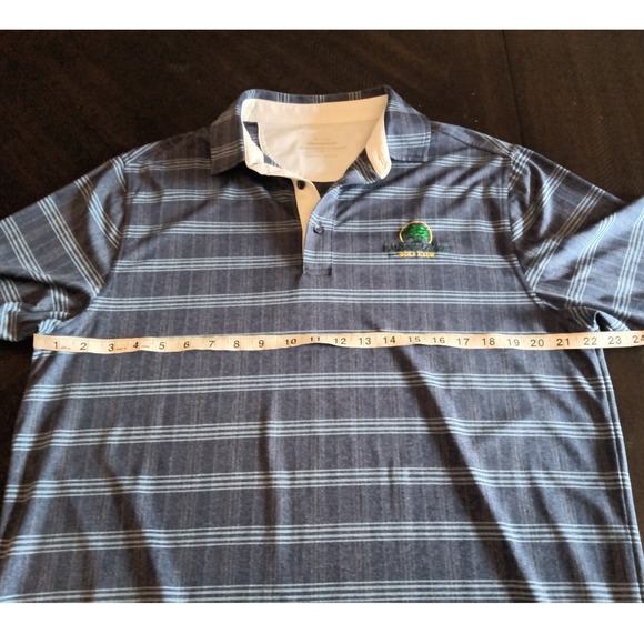 Bobby Jones X-H2O Performance Golf Polo Shirt L Hammock Creek Logo Blue Striped - Picture 9 of 10